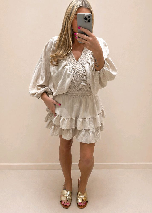 Anna ~ Cream or Ivory Top  & Floaty Skort Set