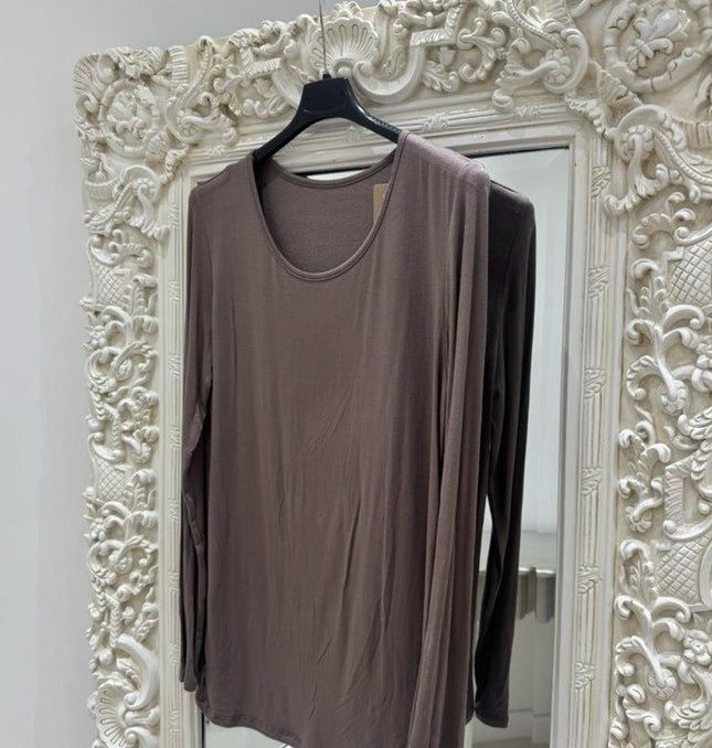 Ellie ~ Basic Fleece Lined Long Sleeved Top