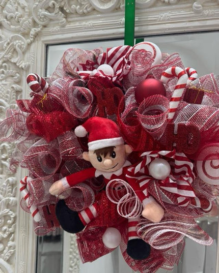 Red & White Elf Luxury Christmas Wreath