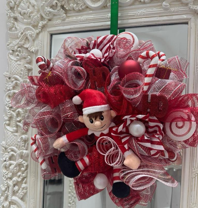 Red & White Elf Luxury Christmas Wreath