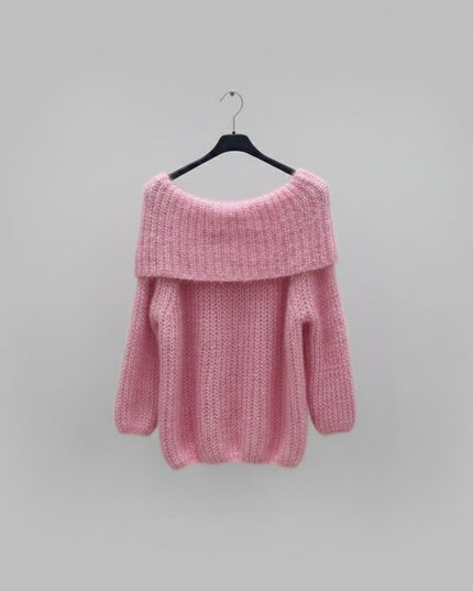 Connie ~ Luxury Knit Bardot Jumper ~ Pink