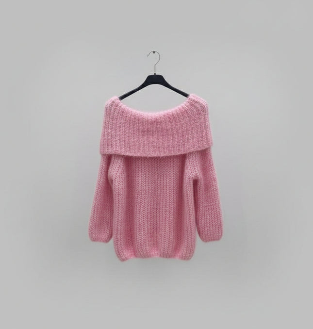 Connie ~ Luxury Knit Bardot Jumper ~ Pink