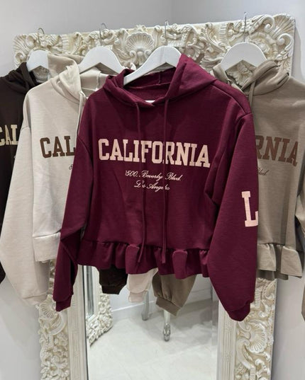 Natalie ~ Peplum Long Sleeved Hoodie