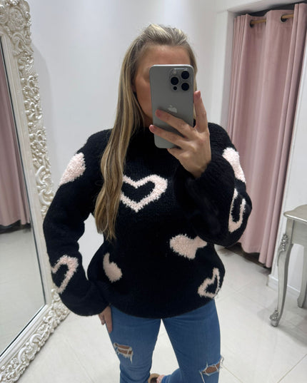 Emmie ~ Knitted Jumper With Heart Design
