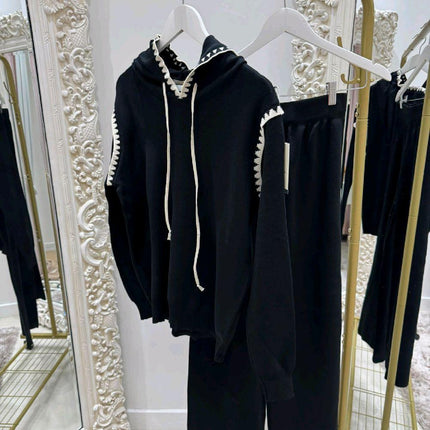 Lottie ~ Hooded Lounge Wear with Contrast Trim