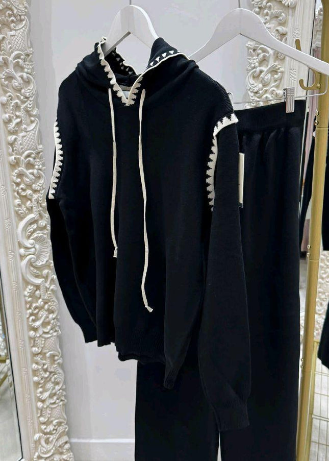 Lottie ~ Hooded Lounge Wear with Contrast Trim