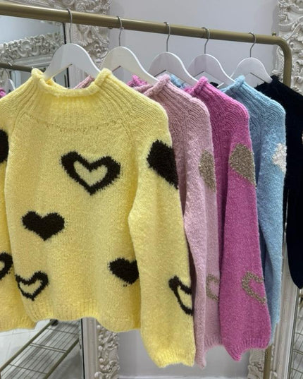 Emmie ~ Knitted Jumper With Heart Design