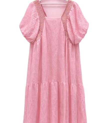 Cindy ~ Pastel Coloured Tiered Square Neck Maxi Dress