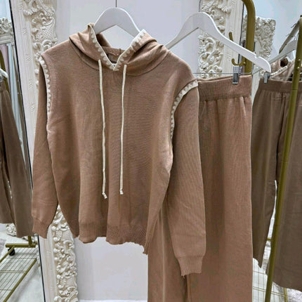 Lottie ~ Hooded Lounge Wear with Contrast Trim