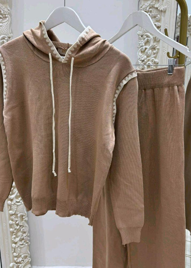 Lottie ~ Hooded Lounge Wear with Contrast Trim