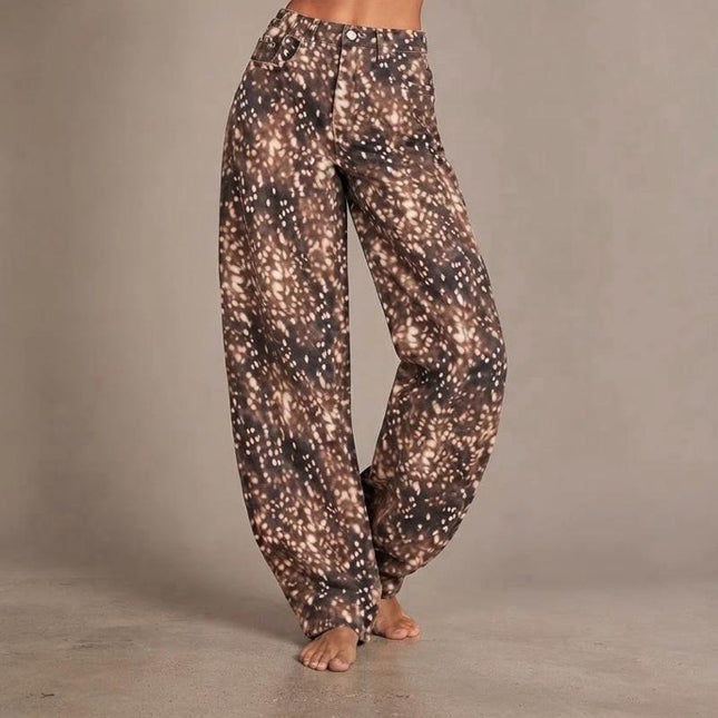 3D Deer Print ~ Balloon Jeans