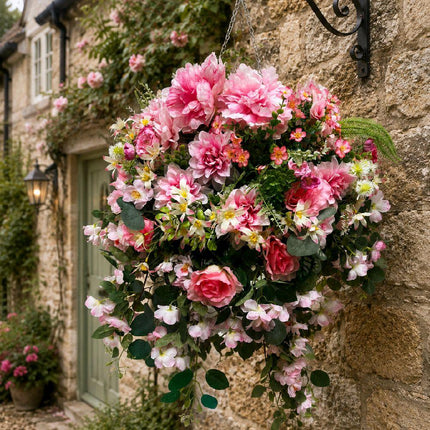 Pink Deluxe  Large Hanging Basket
