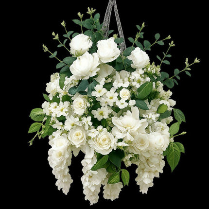 White Deluxe Large Hanging Basket