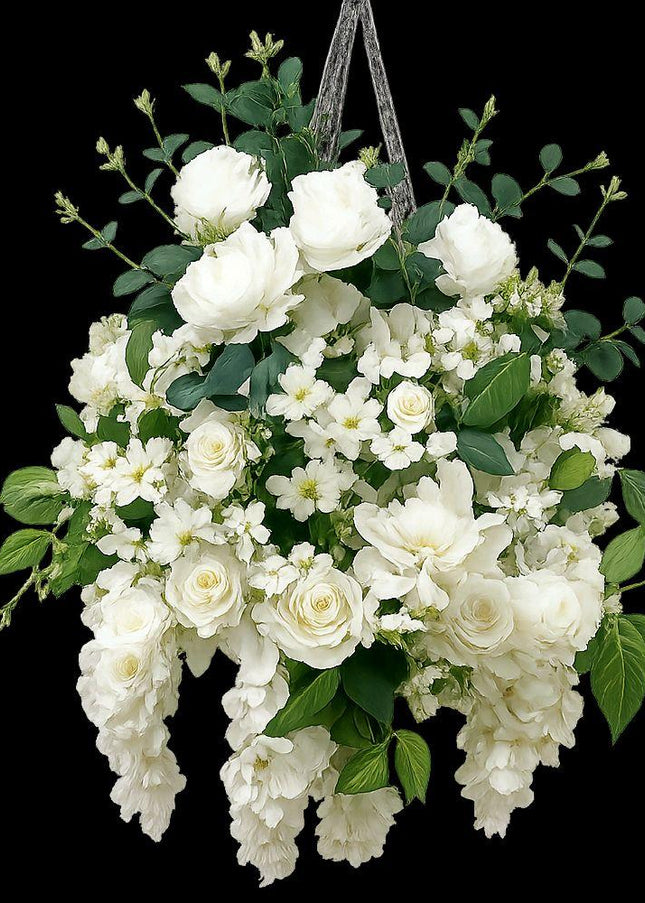 White Deluxe Large Hanging Basket
