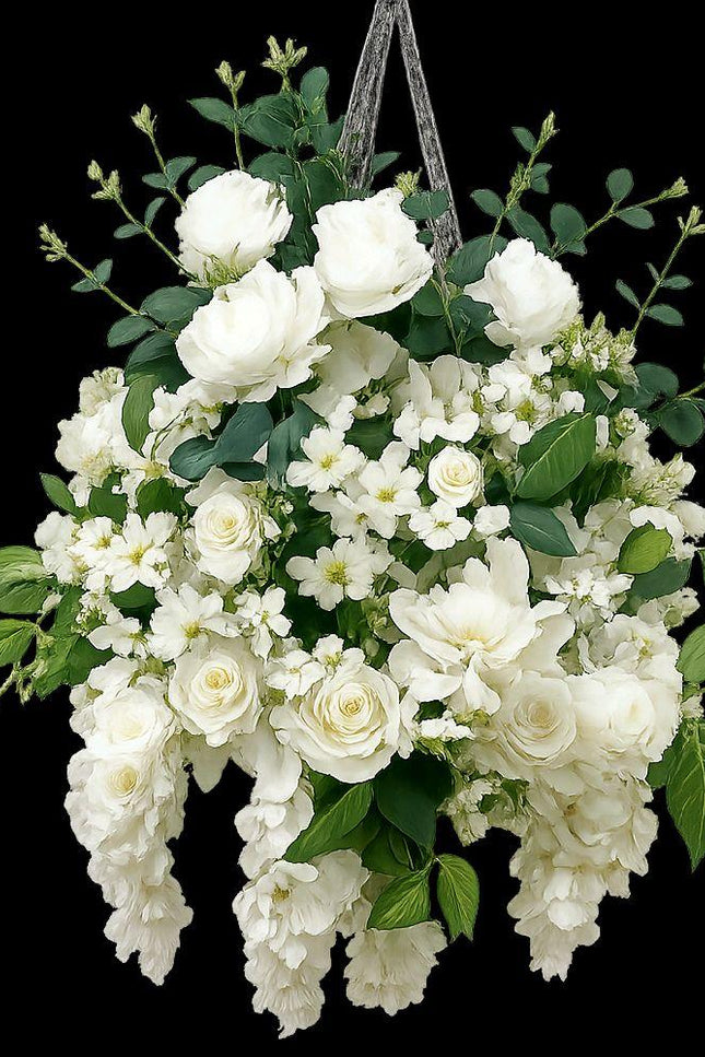 White Deluxe Large Hanging Basket