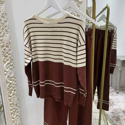 Lily ~ Contrasting Striped Lounge Wear Set