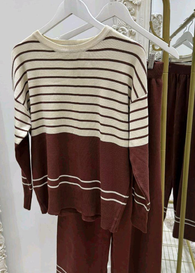 Lily ~ Contrasting Striped Lounge Wear Set
