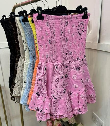 Cheesecloth Bandeau Playsuit ~ Bandana Print