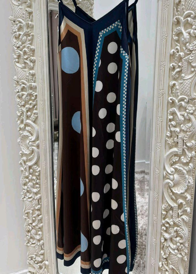 Olivia ~ Silky Maxi Dress ~ Reversible Print