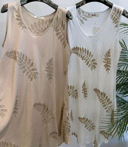 Beige or White Swing Gold Thread Embroidery Short Sun Dress