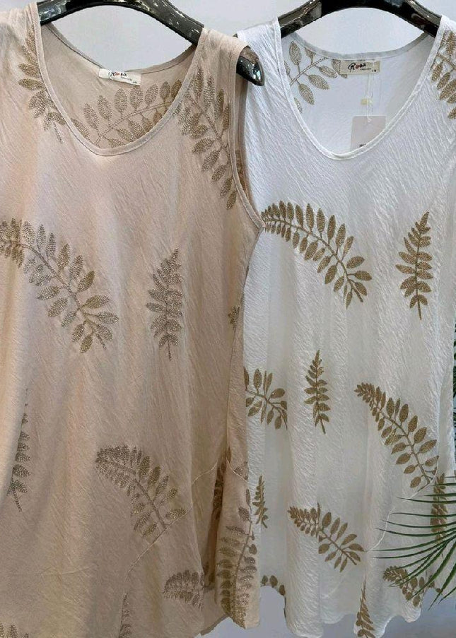 Swing Gold Thread Embroidery Short Sun Dress