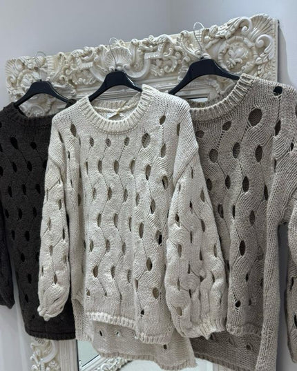 Anna ~  Open Weave Knitted Jumper