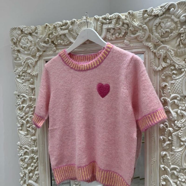 Milly ~ Soft Fine Knit Jumper With Heart Detail