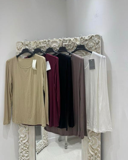 Ellie ~ Basic Fleece Lined Long Sleeved Top