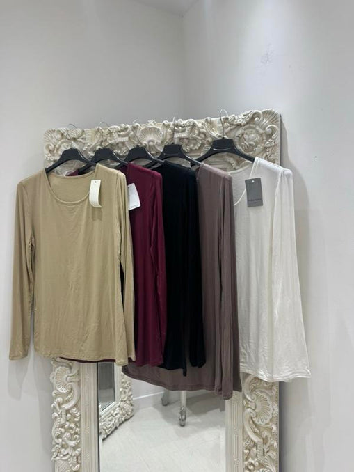 Ellie ~ Basic Fleece Lined Long Sleeved Top