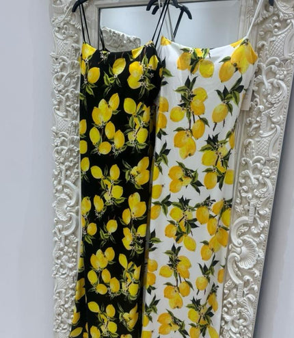 Lemons ~ Midi Dress With Built In Padding
