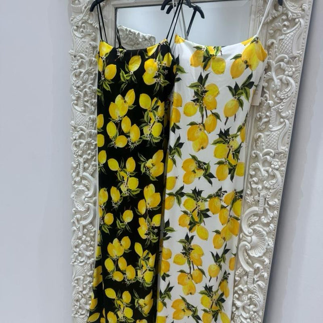 Lemons ~ Midi Dress With Built In Padding