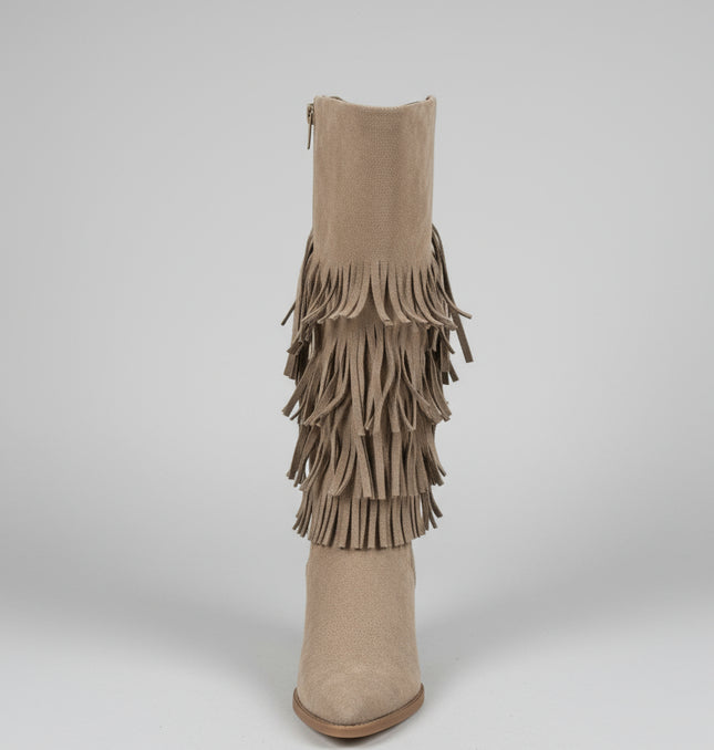 Dixie ~  Suede Knee High Western Style Boots