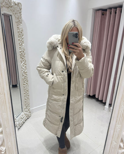 Cassie ~ Padded Duvet Coat in Cream