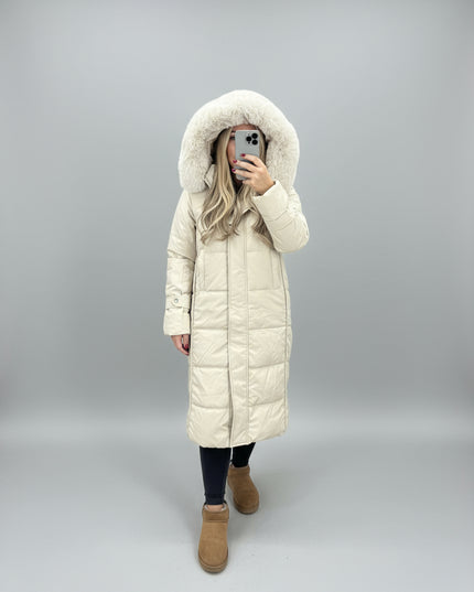 Cassie ~ Padded Duvet Coat in Cream