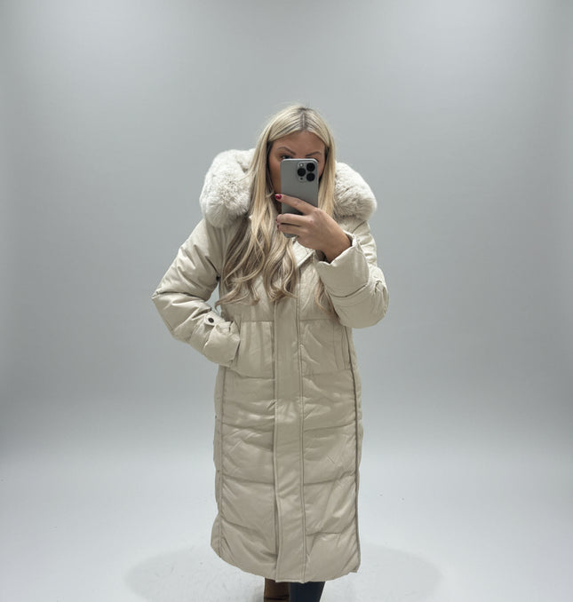 Cassie ~ Padded Duvet Coat in Cream