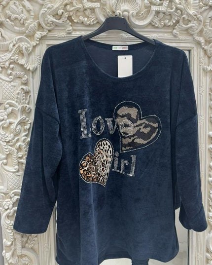 Asyha ~ Cord Fabric Top With Diamante Detail