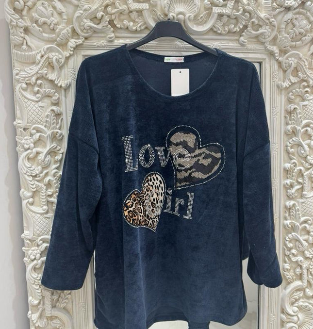 Asyha ~ Cord Fabric Top With Diamante Detail