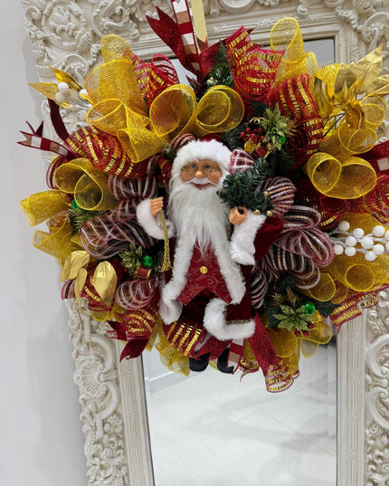 Extra Large Luxury Traditional Santa Christmas Wreath