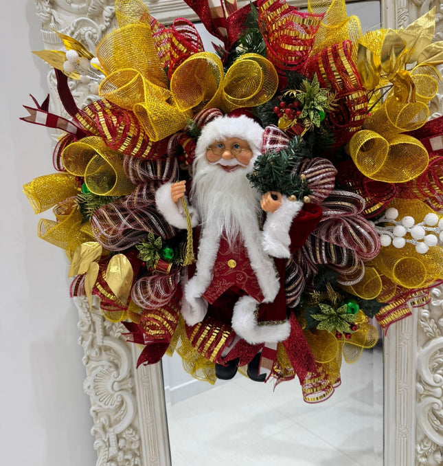 Extra Large Luxury Traditional Santa Christmas Wreath