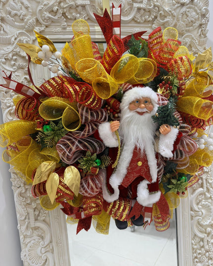 Extra Large Luxury Traditional Santa Christmas Wreath