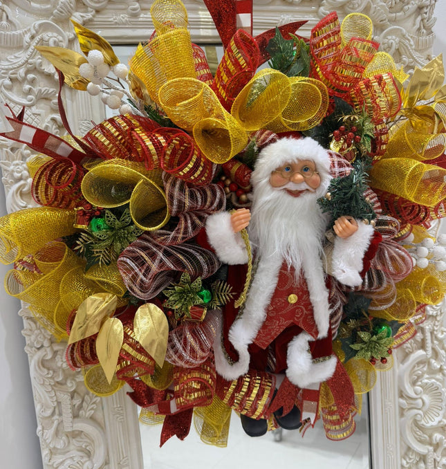Extra Large Luxury Traditional Santa Christmas Wreath