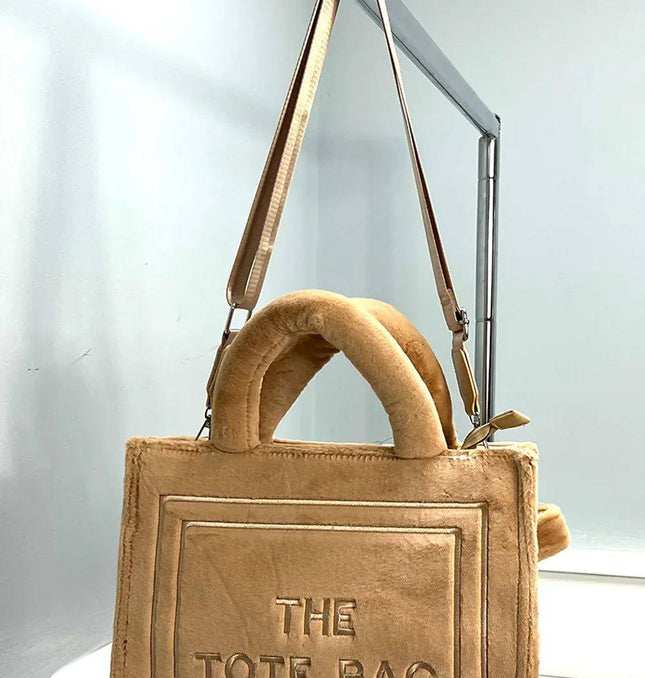 Large Faux Fur ~ The Tote Bag ~ Light Camel