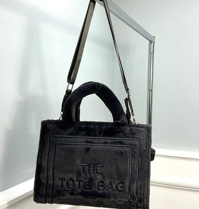 Large Faux Fur ~ The Tote Bag ~ Sludge Grey