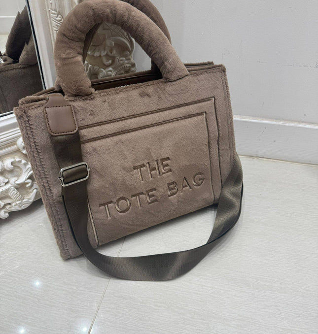 Large Faux Fur ~ The Tote Bag ~ Taupe