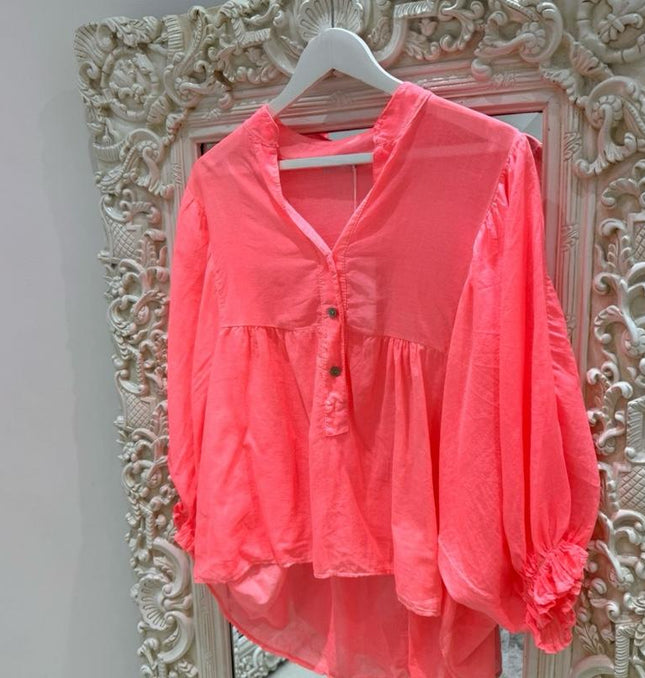 Lula ~ Neon Acid Wash Tunic Shirt