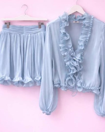 Willow ~ Top & Skorts Co-Ords Set ~ Blue