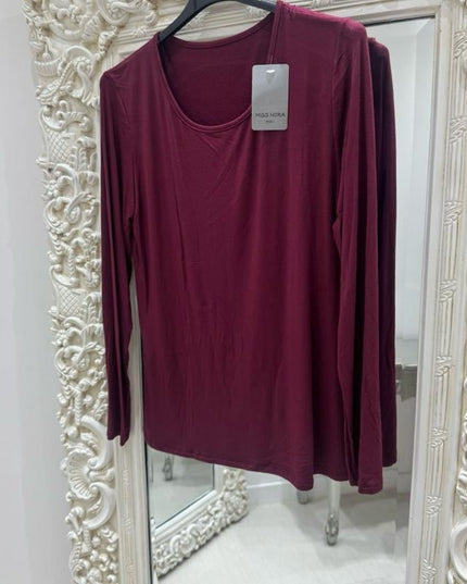 Ellie ~ Basic Fleece Lined Long Sleeved Top