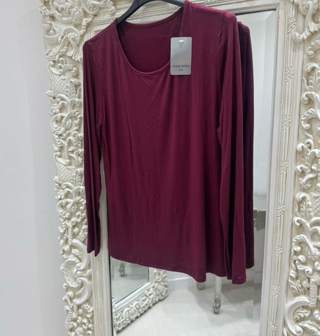 Ellie ~ Basic Fleece Lined Long Sleeved Top