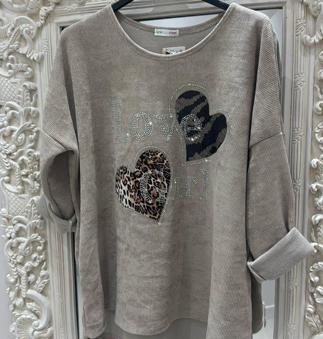 Asyha ~ Cord Fabric Top With Diamante Detail