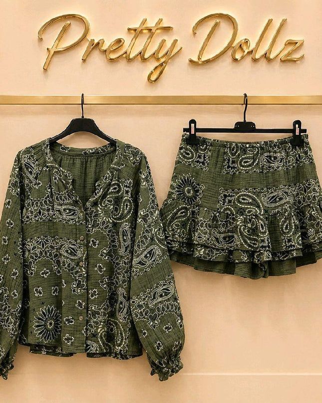 River ~ Cheesecloth Two Piece Skort Set ~ Many Colours